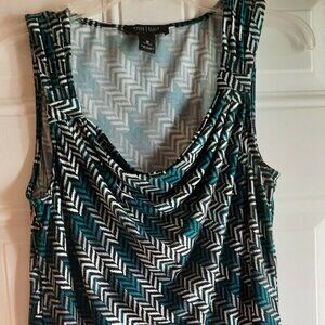WHITE HOUSE BLACK MARKET Knit Top - M - Drape Neck, Sleeveless, Straight Hem